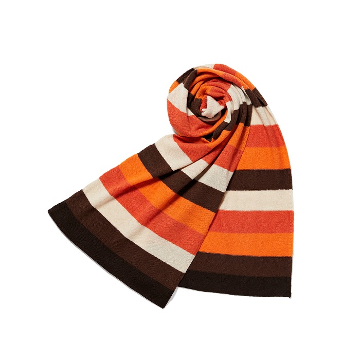 [GUERCILENA 1944] CASHMERE LAYER SCARF (BROWN)