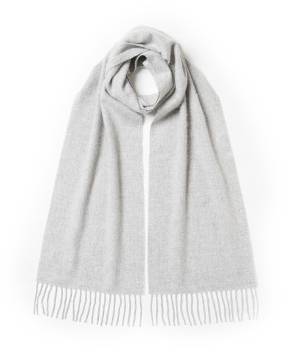 [JOHNSTONS OF ELGIN] ICONIC OVERSIZED CASHMERE SCARF (SILVER)