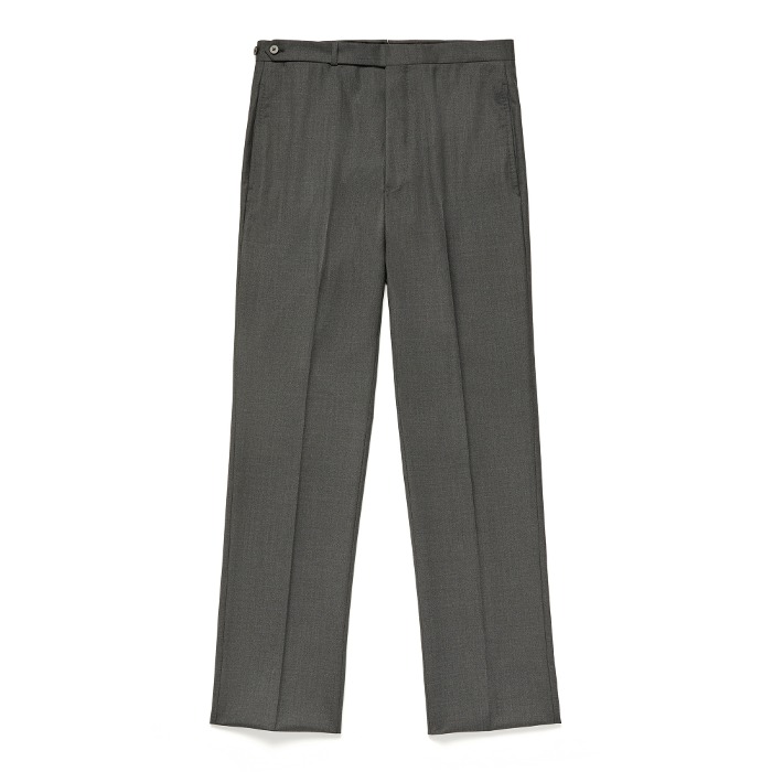 [HYSSOP]  FLAT FRONTED PANTS (GRAY)