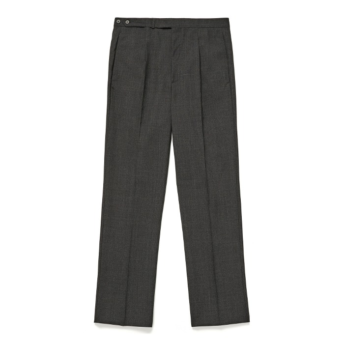[HYSSOP]  FLAT FRONTED PANTS (GREY)